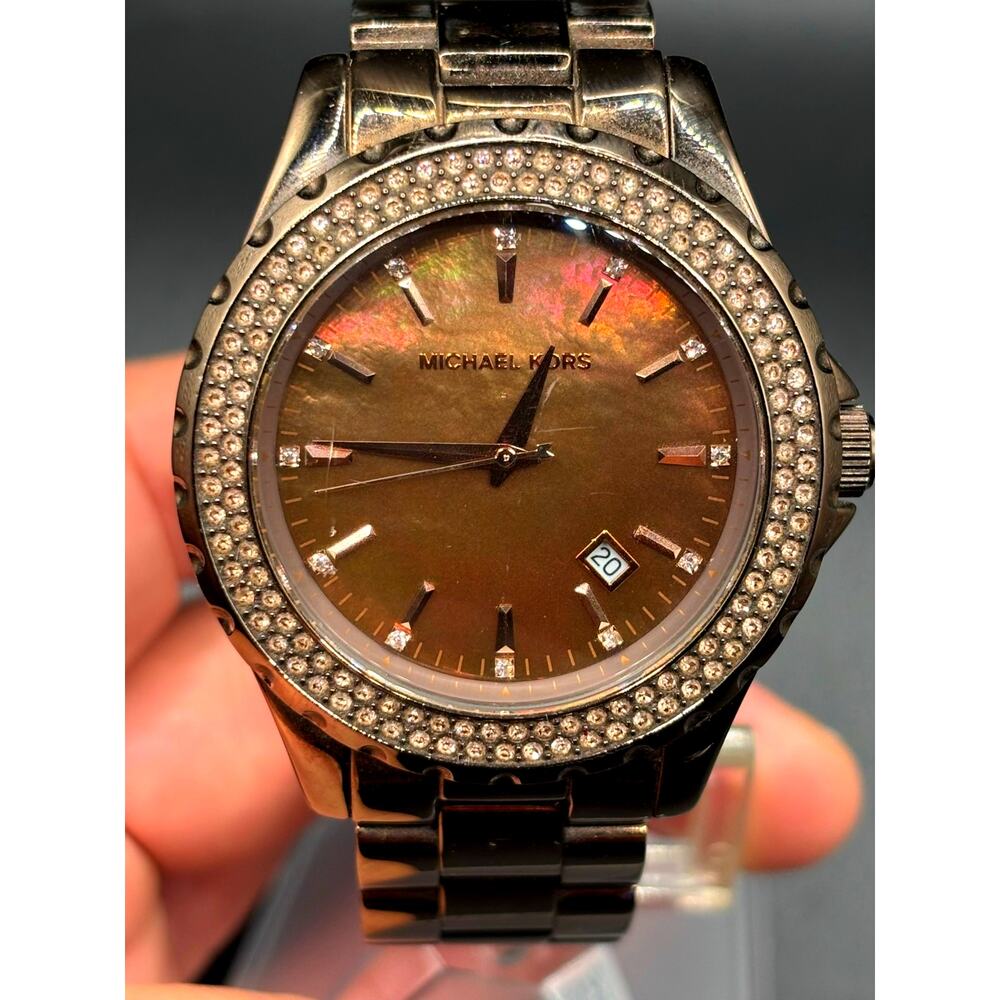Michael Kors Madison Glitz MK5640 Espresso Brown Crystal Women’s Watch